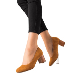 M.Daszyński Camel pumps brown yellow M.Daszyński Camel pumps brown yellow