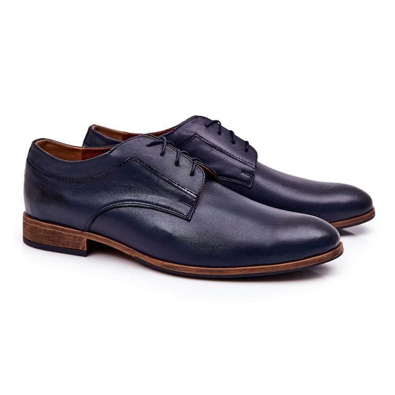 Bednarek Polish Shoes Elegant leather shoes Bednarek 684 Navy blue