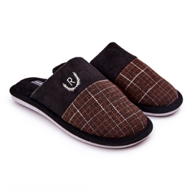 WJ1 Warm Brown Checkered Slippers Blase WJ1 Warm Brown Checkered Slippers Blase