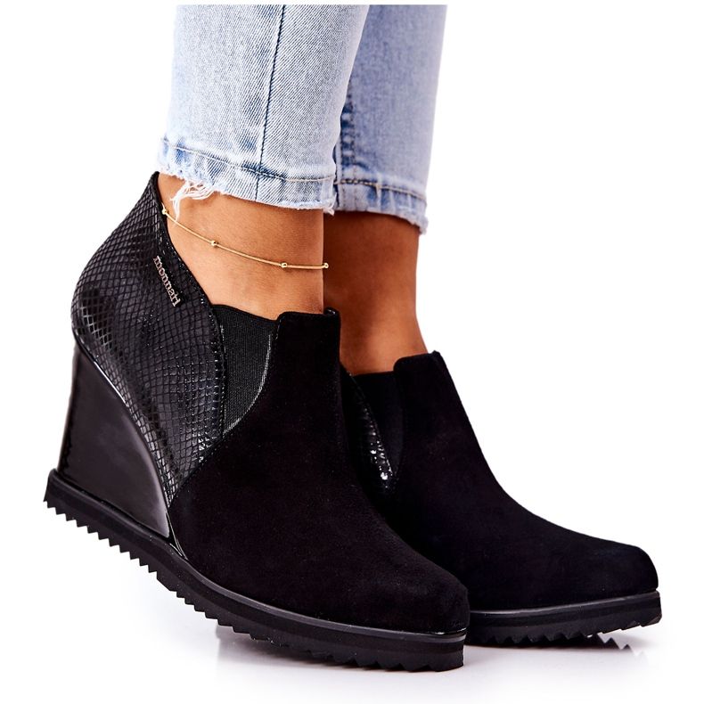 Boots On Wedge Animal Pattern Monnari 0990-020 Black
