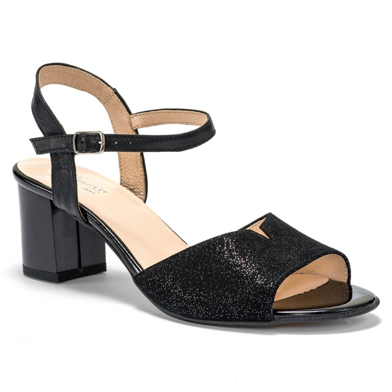 Marco Shoes Black sandals 0624P in interesting leather