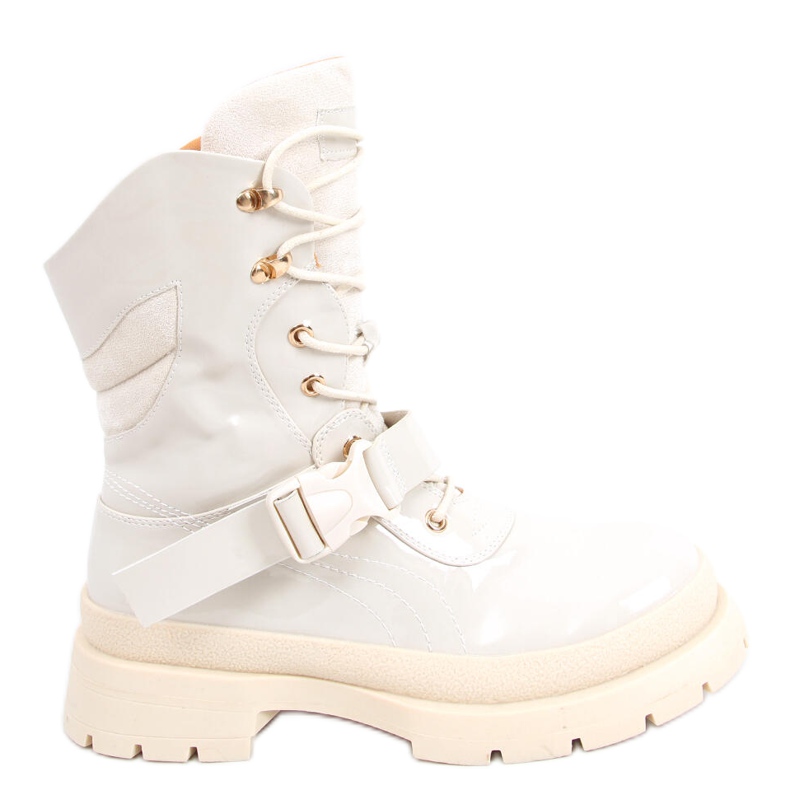 Military varnished Jens Beige boots Military varnished Jens Beige boots