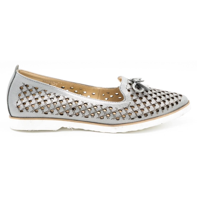 Cortesini Women's silver openwork leather shoes 02210