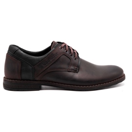 Polbut Leather casual men's shoes 2112 brown