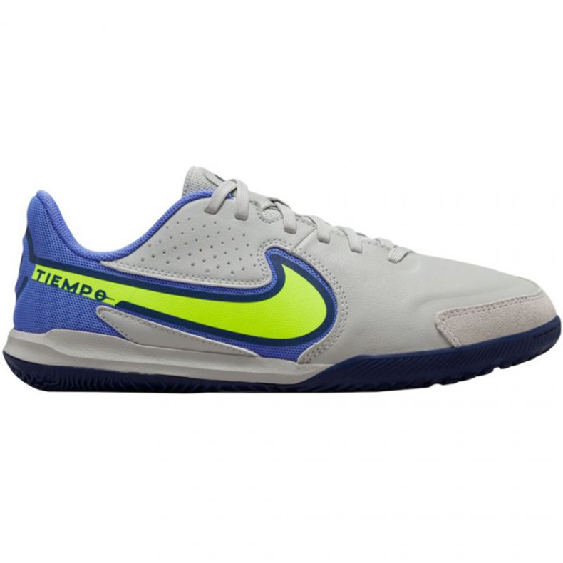 Nike Tiempo Legend 9 Academy Ic Jr DA1329 075 football shoes green, blue, gray / silver shades of grey Nike Tiempo Legend 9 Academy Ic Jr DA1329 075 football shoes green, blue, gray / silver shades of grey