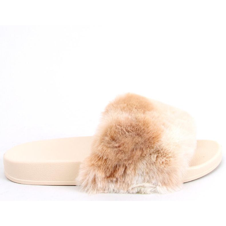 Emy Beige ombre fur slippers Emy Beige ombre fur slippers