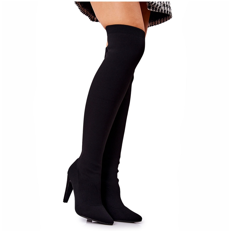 WS1 High Heel Boots With A Sock Black Renoli