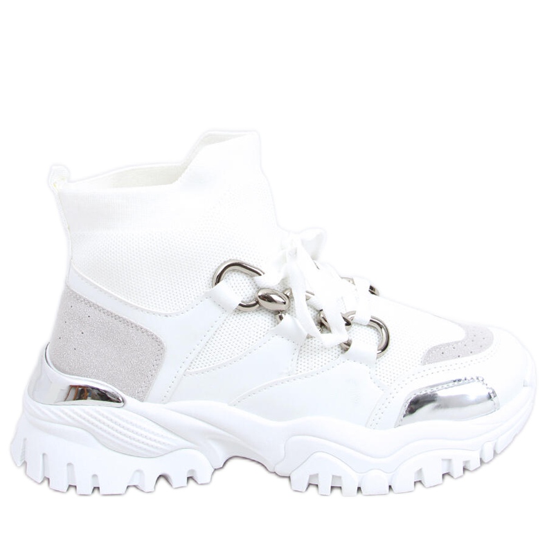 Tergo White high-top trainers silver grey