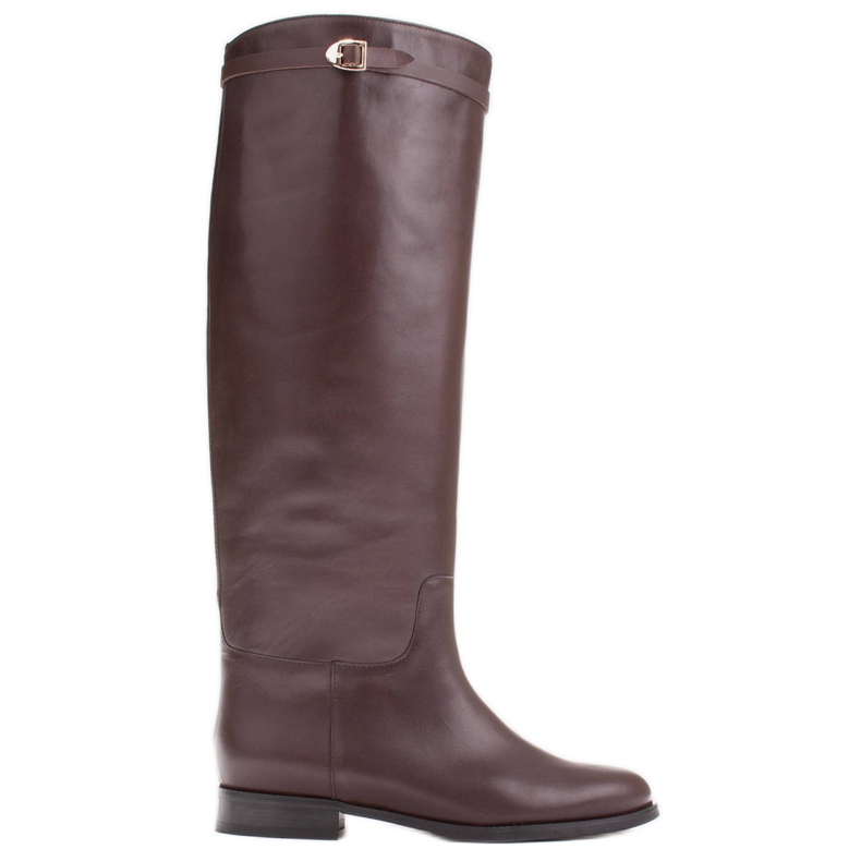 Marco Shoes Leather boots for a wide calf brown