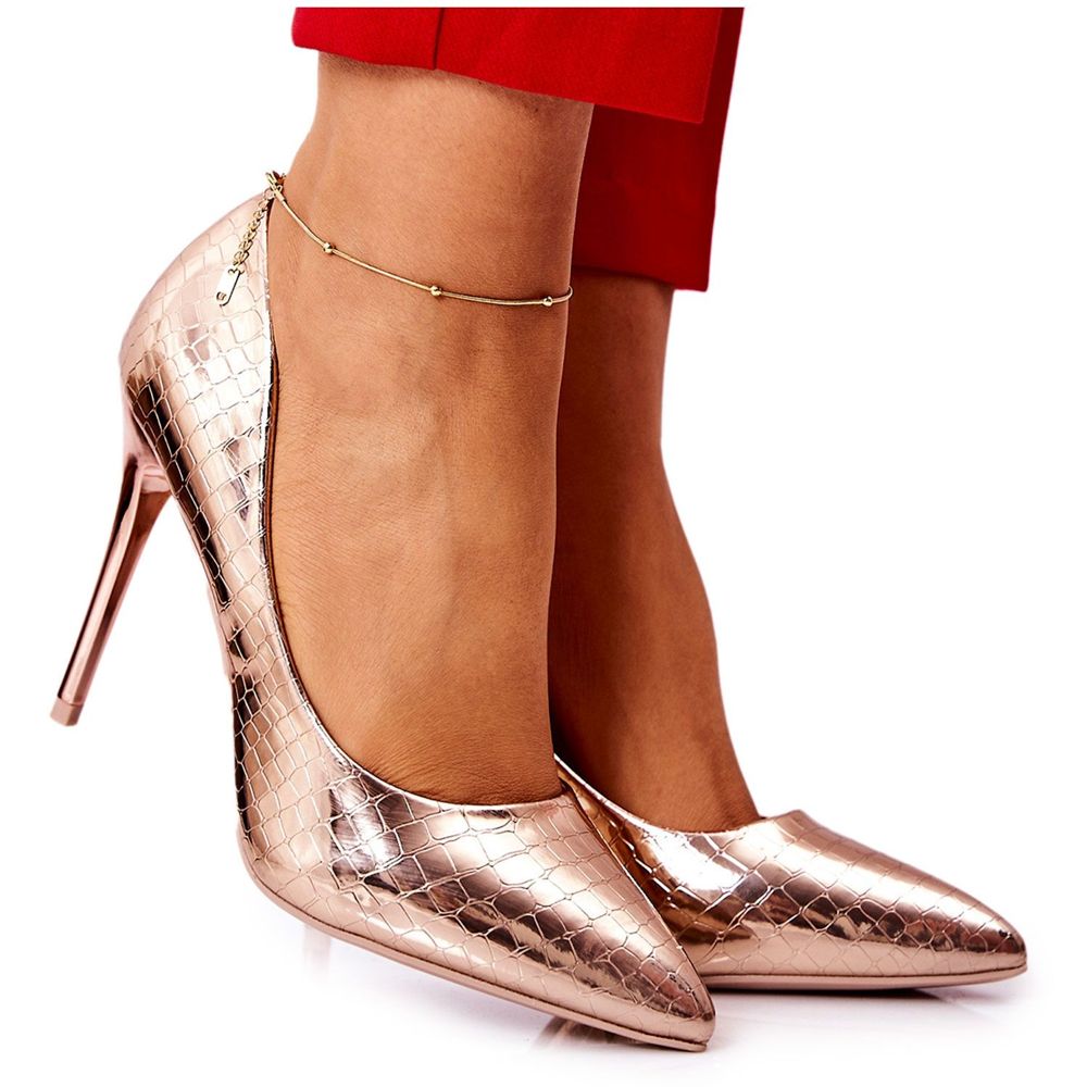 Rose gold 2025 metallic pumps