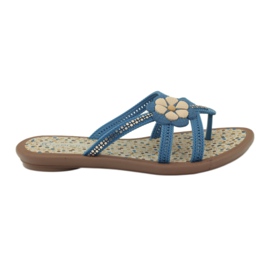 Rider Flip-flops, children's flip-flops with a water flower, Grendha, blue