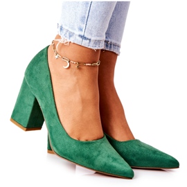 WS1 Pumps On A Pole Suede Green Florena