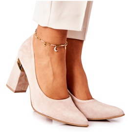 Lewski Shoes Suede Pumps Lewski 3117 Beige