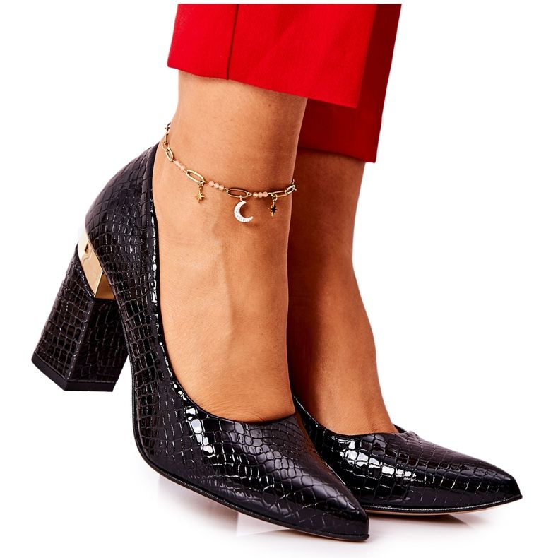 Lewski Shoes Leather Pumps Lewski Snake 3117 Black Lewski Shoes Leather Pumps Lewski Snake 3117 Black