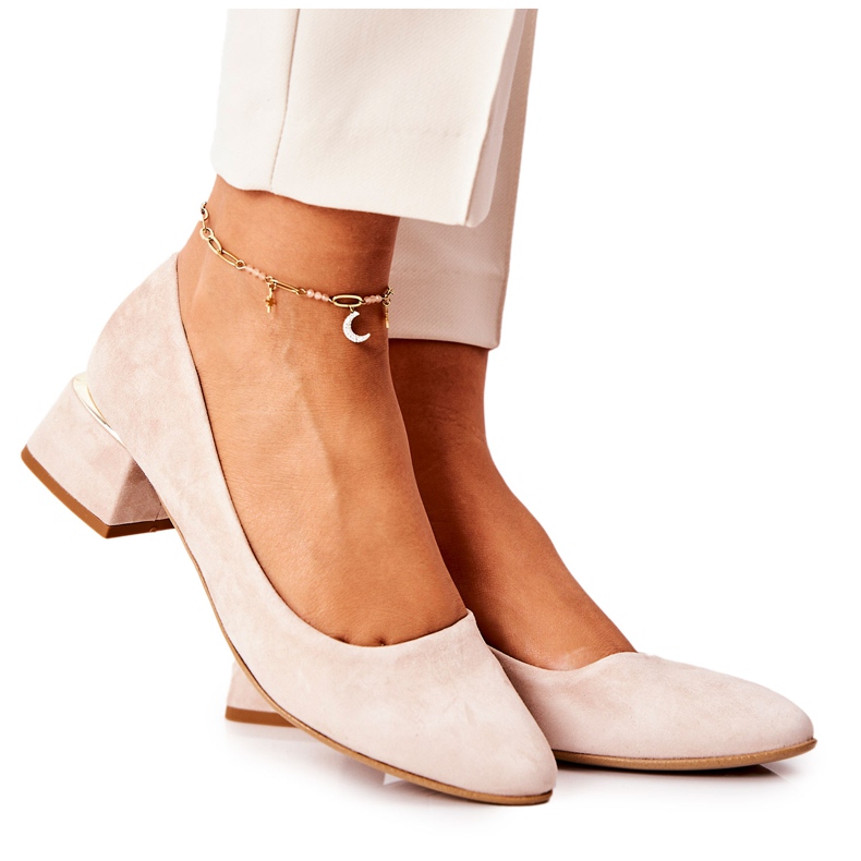 Lewski Shoes Suede Pumps Lewski 3118 Beige Lewski Shoes Suede Pumps Lewski 3118 Beige