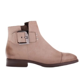 Marco Shoes Boots with a decorative buckle beige