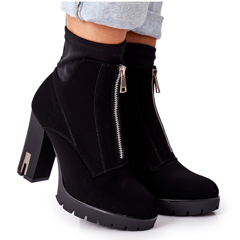 PS1 Black Warm Boots On A Heel Wonder Woman