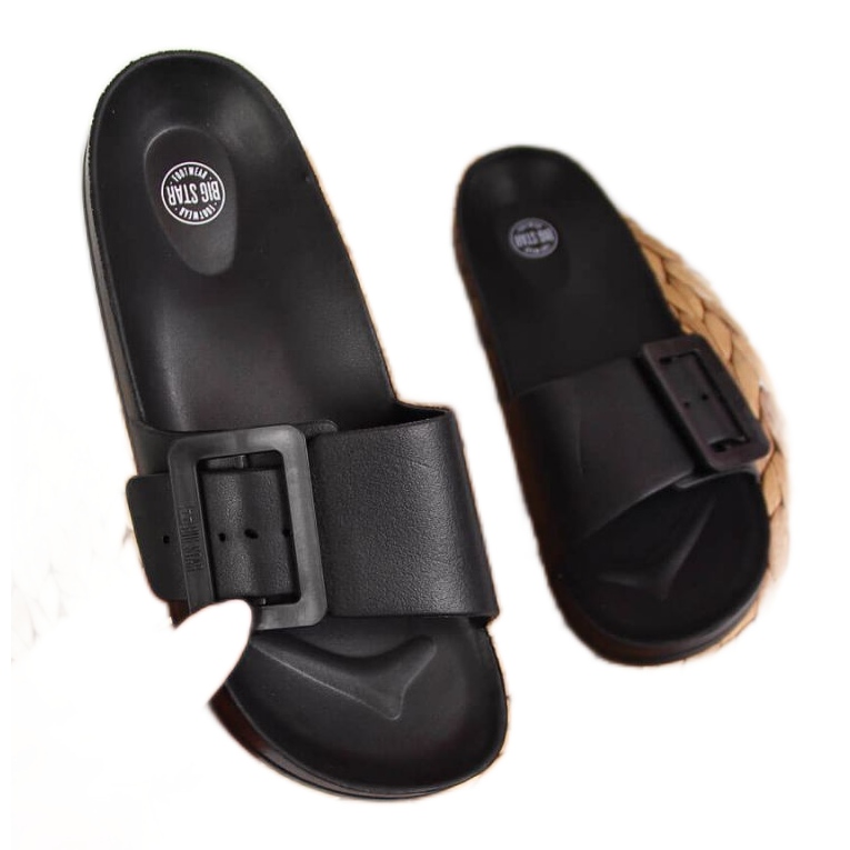 Black beach slippers Big Star W FF274A389 Black beach slippers Big Star W FF274A389