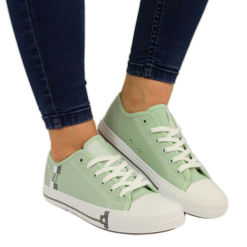 Textile sneakers Big Star W HH274112 mint white green