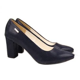 Pumps on the post Monique W 866 AN866F navy blue