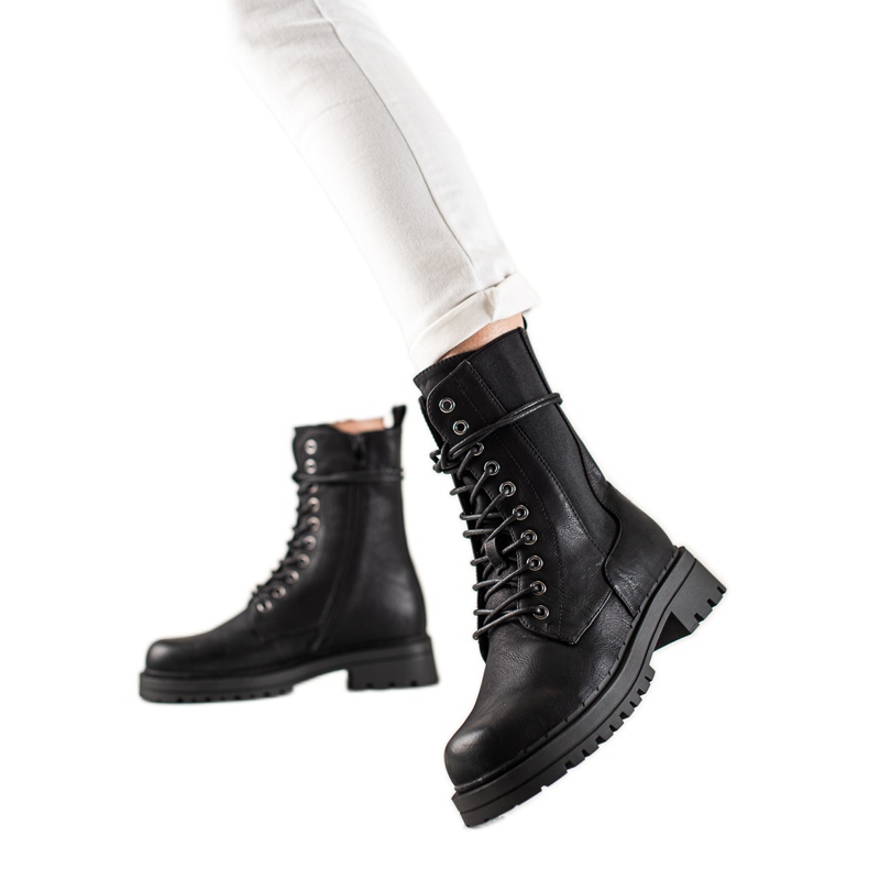 Super Mode Casual Trappers Boots black