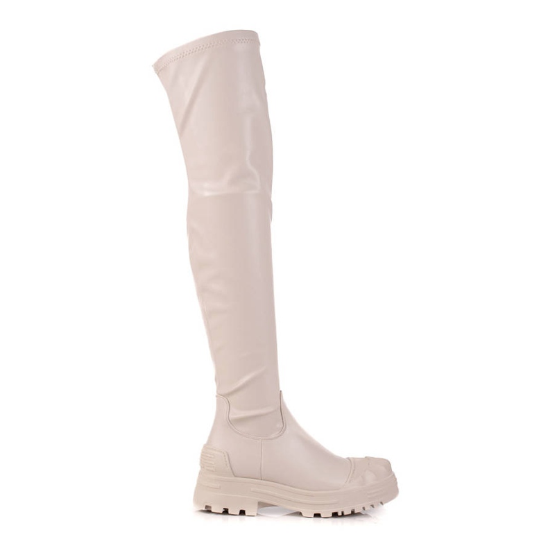 Diamantique High Boots With Eco Leather beige