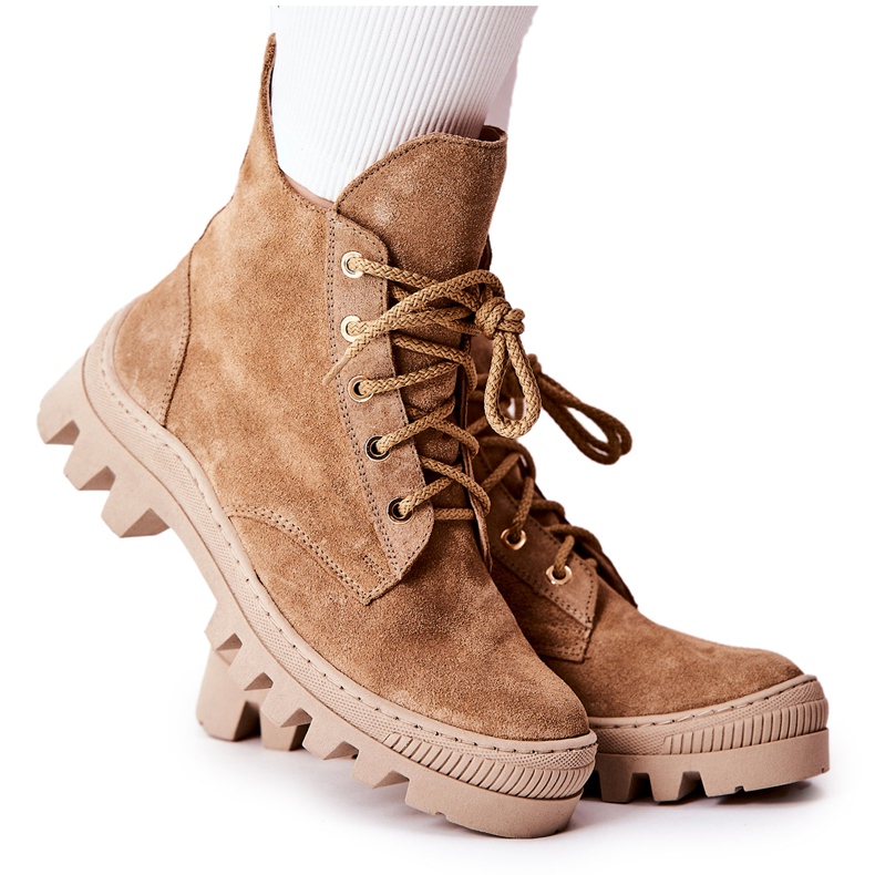 PF1 Warm Suede Boots Trappers Camel Cressid beige
