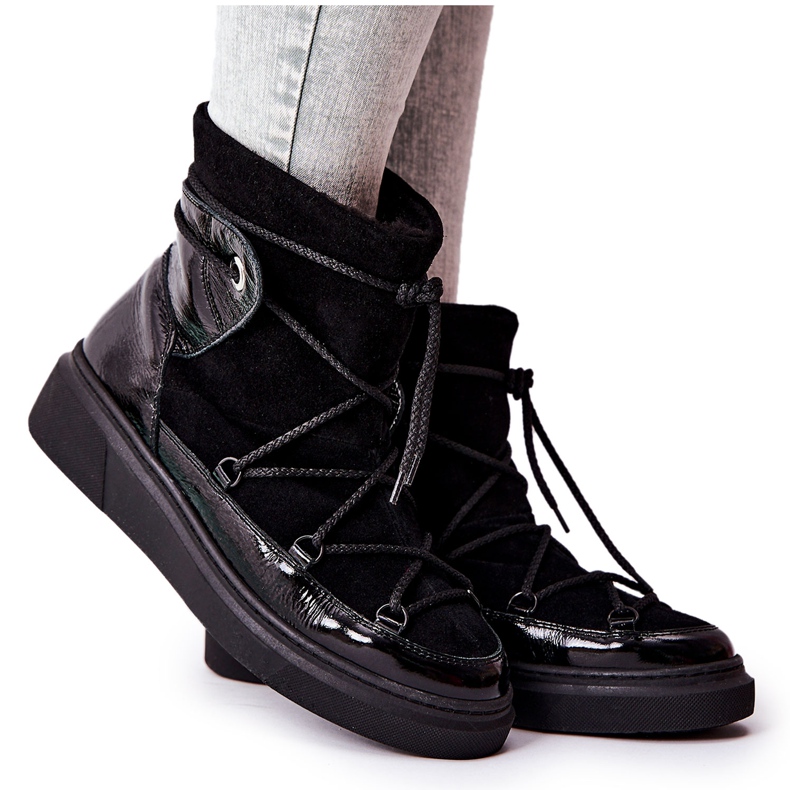 PF1 Warm Suede Snow Boots Black Clarem