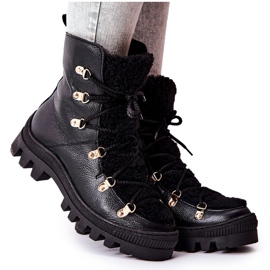 PF1 Warm Leather Boots Black Cateline Trappers