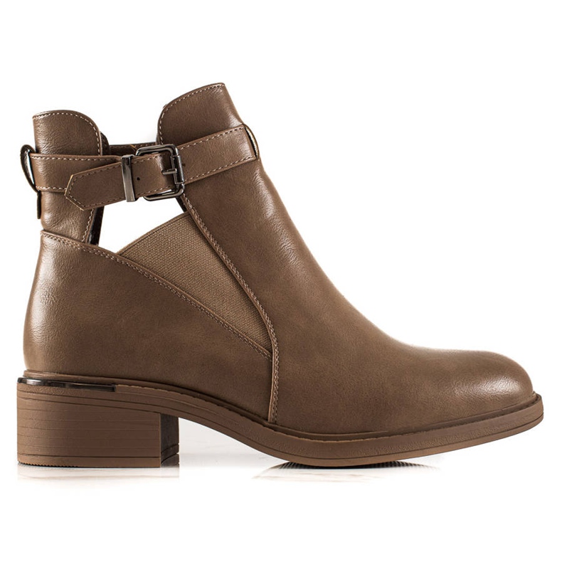 Marquiz Brown Booties With A Cut
