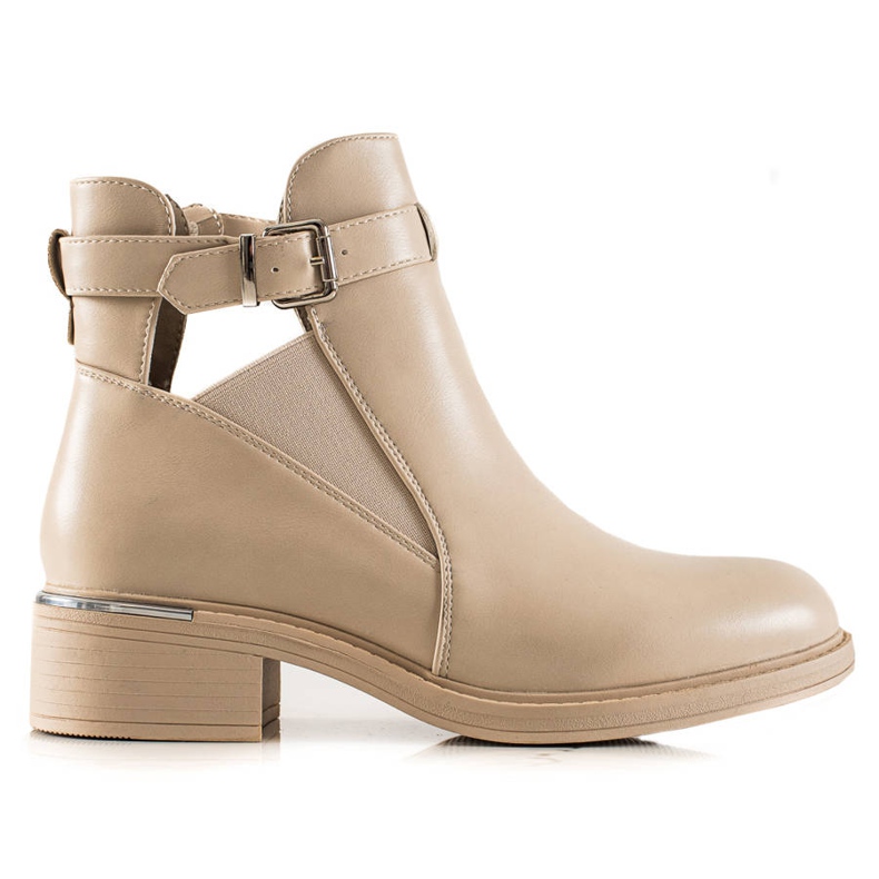 Marquiz Beige Booties With A Cut