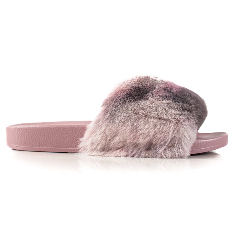 TRENDI Slippers With Fur pink grey