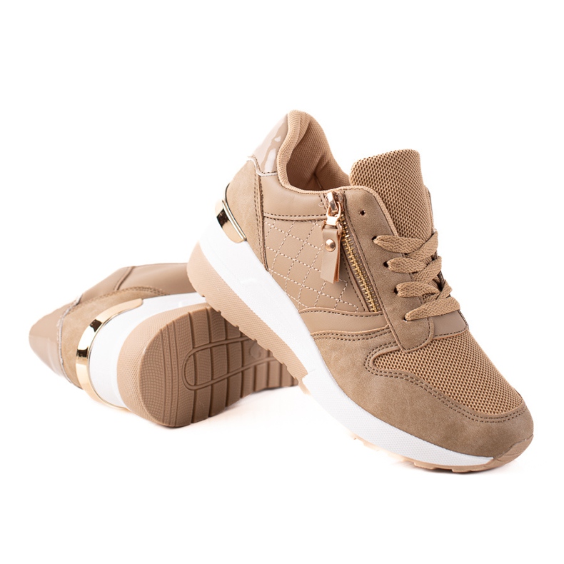TRENDI Brown Wedge Sneakers beige TRENDI Brown Wedge Sneakers beige