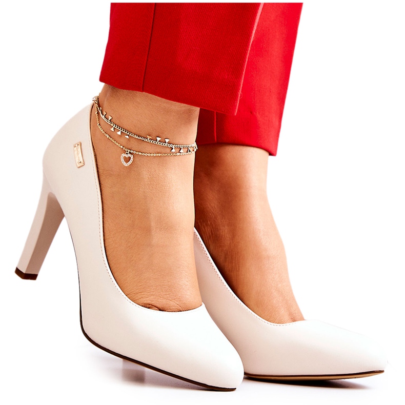 Women's Pumps On A Heel Sergio Leone Light Beige Campbell