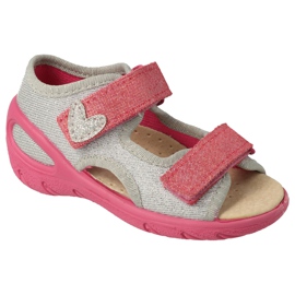 Befado children's shoes pu 065P177 pink silver grey Befado children's shoes pu 065P177 pink silver grey