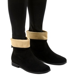 Islevine black suede-like slip-on boots