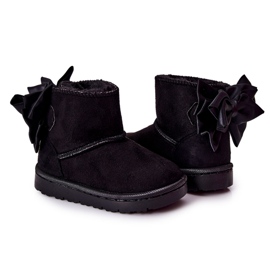 Children's Warm Snow Boots With A Bow Black Snowis