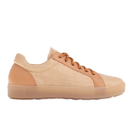 Marco Shoes Sporty textile shoes beige