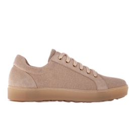 Marco Shoes Sports shoes made of fabric and leather beige Marco Shoes Sports shoes made of fabric and leather beige