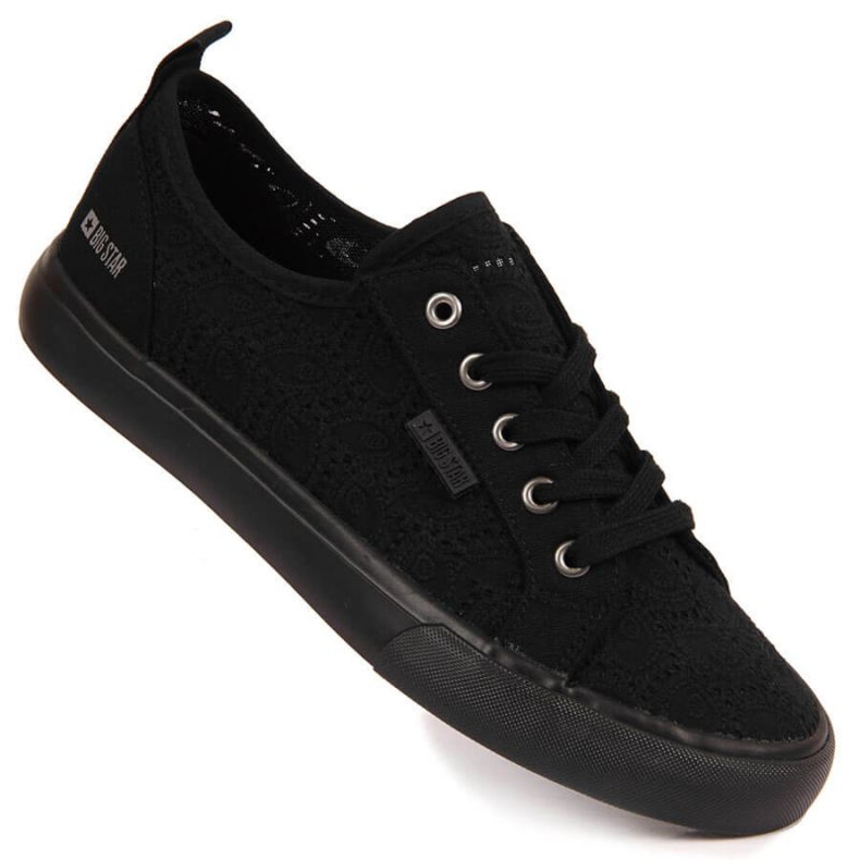 Low lace sneakers Big Star W JJ274064 black