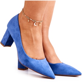 PS1 Suede Pumps On A Blue Abbey Pillar