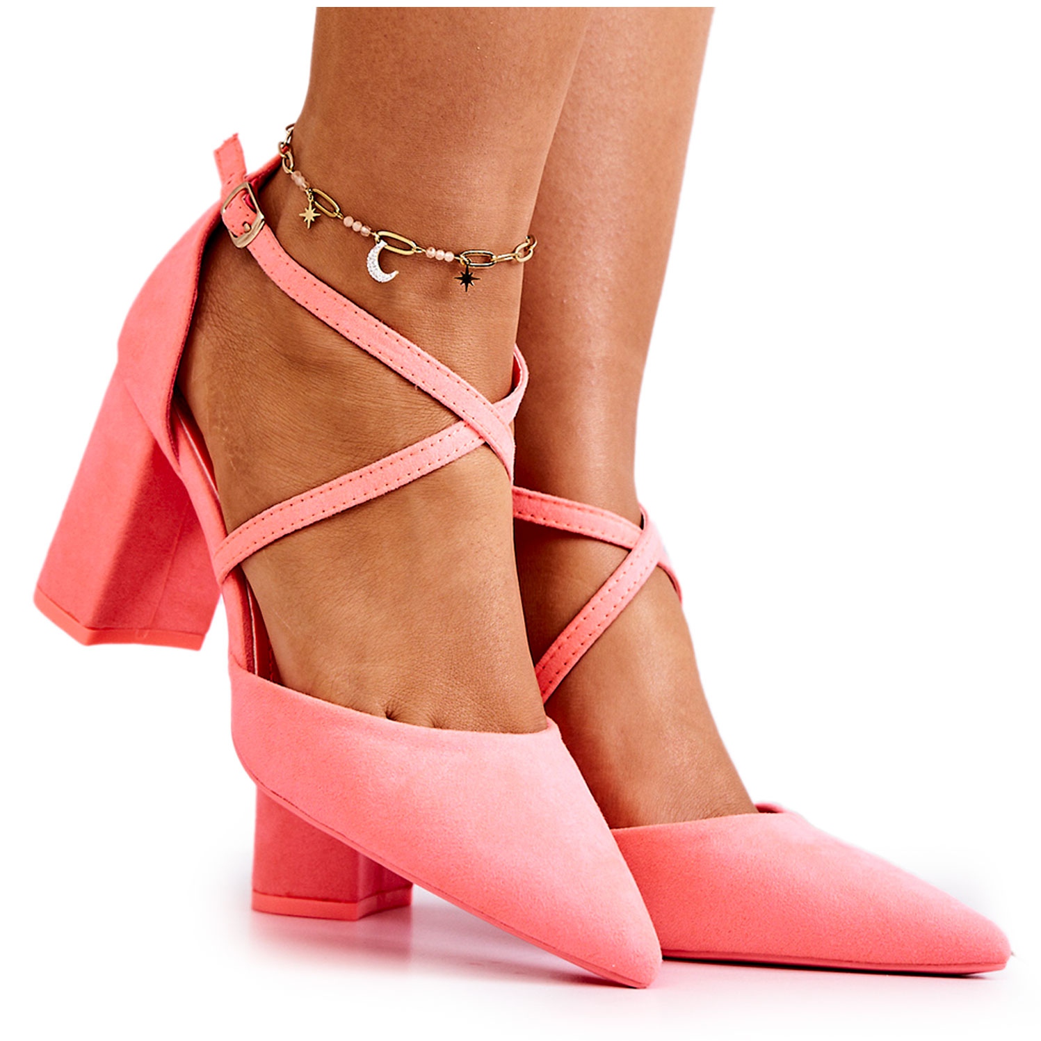 Pointed Toe Neon Pink Heels Women's Pumps On A High Heel Pointed