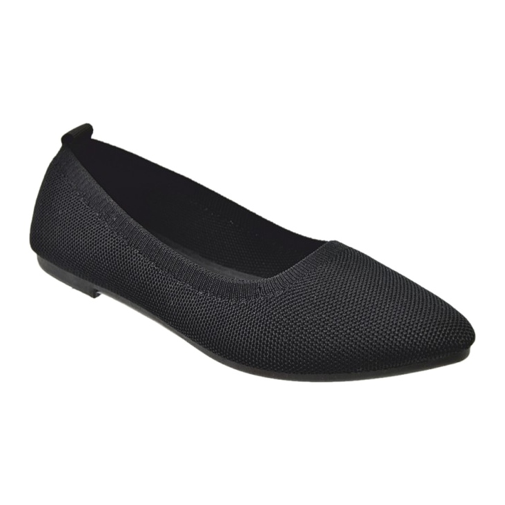 Evento Comfortable Black Knitted Ballet Flats 21BL02-4030 Black
