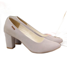 Pumps on the post Monique W AN866A gray grey