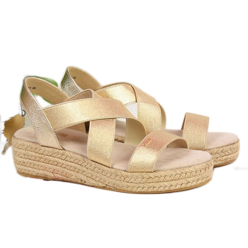 Espadrilles sandals on the Big Star W HH274414 platform gold golden