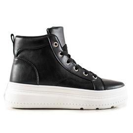 Renda High Sneakers With Eco Leather black