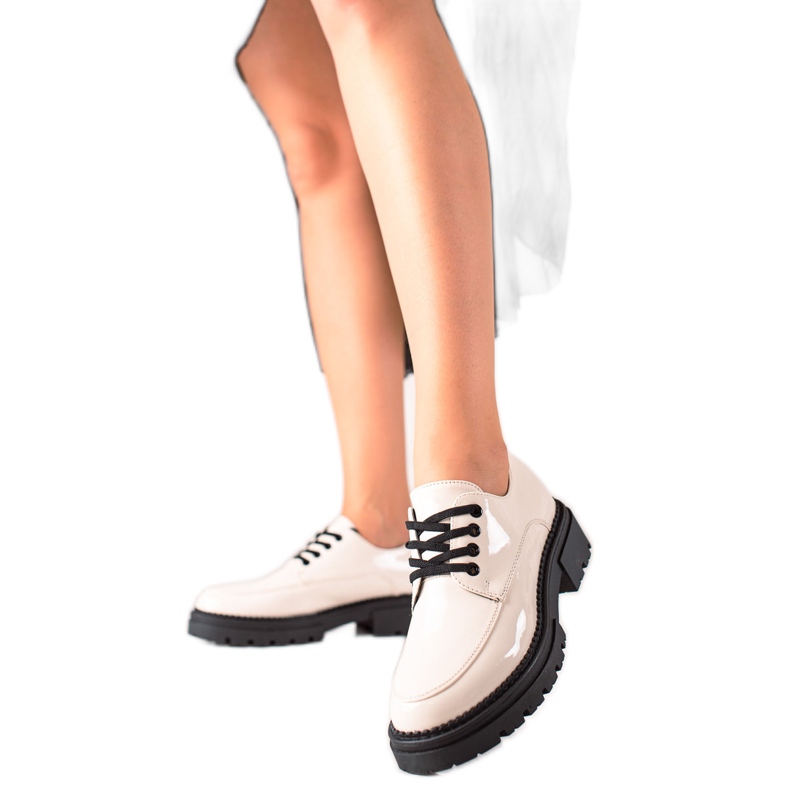 La.Fi Stylish lace-up shoes white black La.Fi Stylish lace-up shoes white black