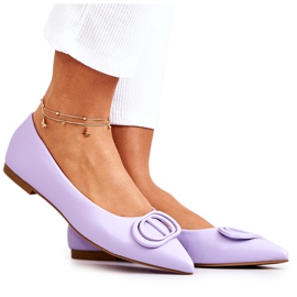 PS1 Leather Ballerinas In Spitz Violet Rachelle