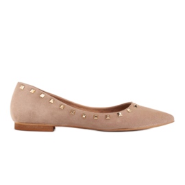 Marco Shoes Ballerinas with decorative studs beige