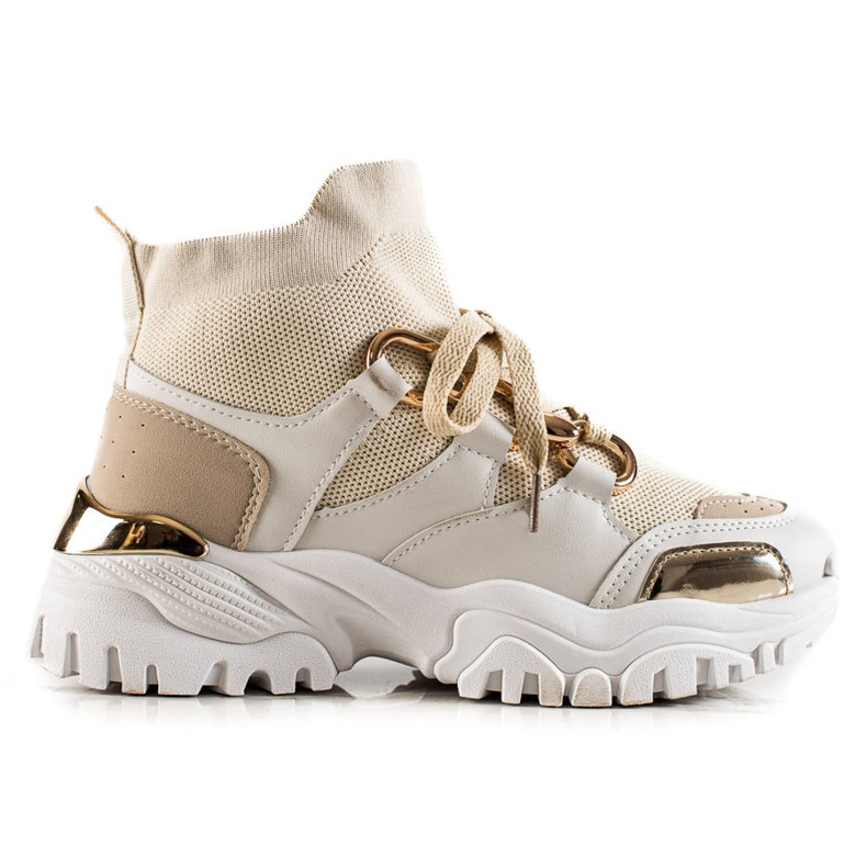 TRENDI Fashion Sneakers beige golden